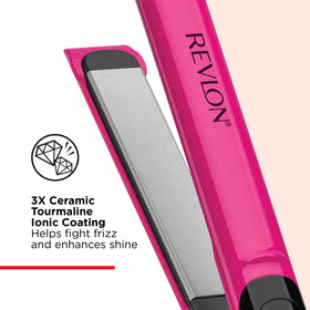 REVLON Smooth Brilliance Ceramic Hair Flat Iron side view with buttons