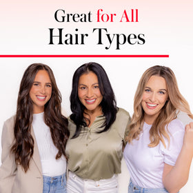 REVLON SmoothStay Curling Iron with curls styled in hair