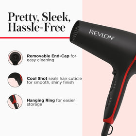 REVLON SmoothStay Hair Dryer back view showing power cord
