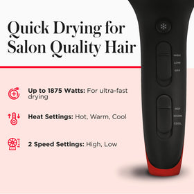 REVLON SmoothStay Hair Dryer in lifestyle setting on bathroom counter