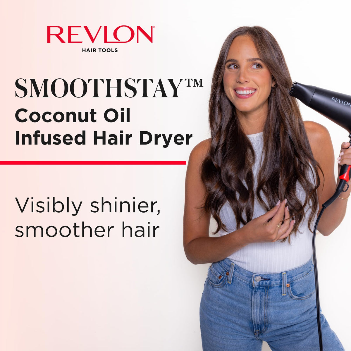REVLON SmoothStay Hair Dryer showcasing three heat settings