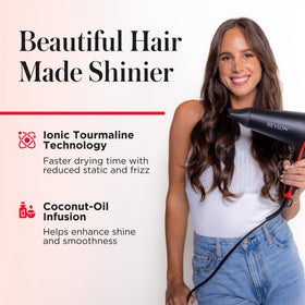 REVLON SmoothStay Hair Dryer side view with concentrator attachment