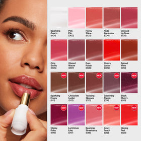 REVLON Super Lustrous Glass Shine Balm Cherry Luster in beauty setup