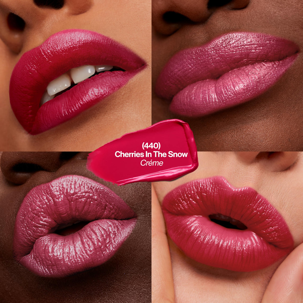 REVLON Super Lustrous Lipstick 440 Cherries in the Snow swatch on skin