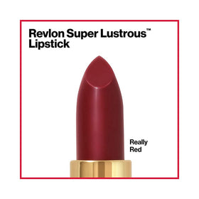 REVLON Super Lustrous Lipstick Really Red on model's lips