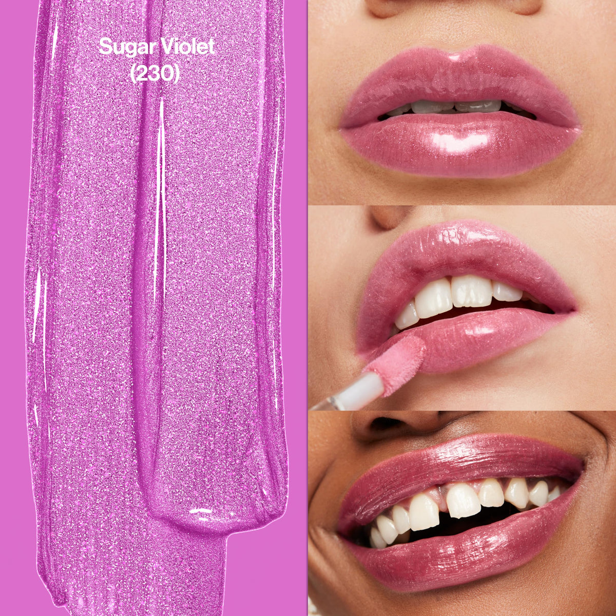 REVLON Super Lustrous The Gloss 230 Sugar Violet oversized applicator