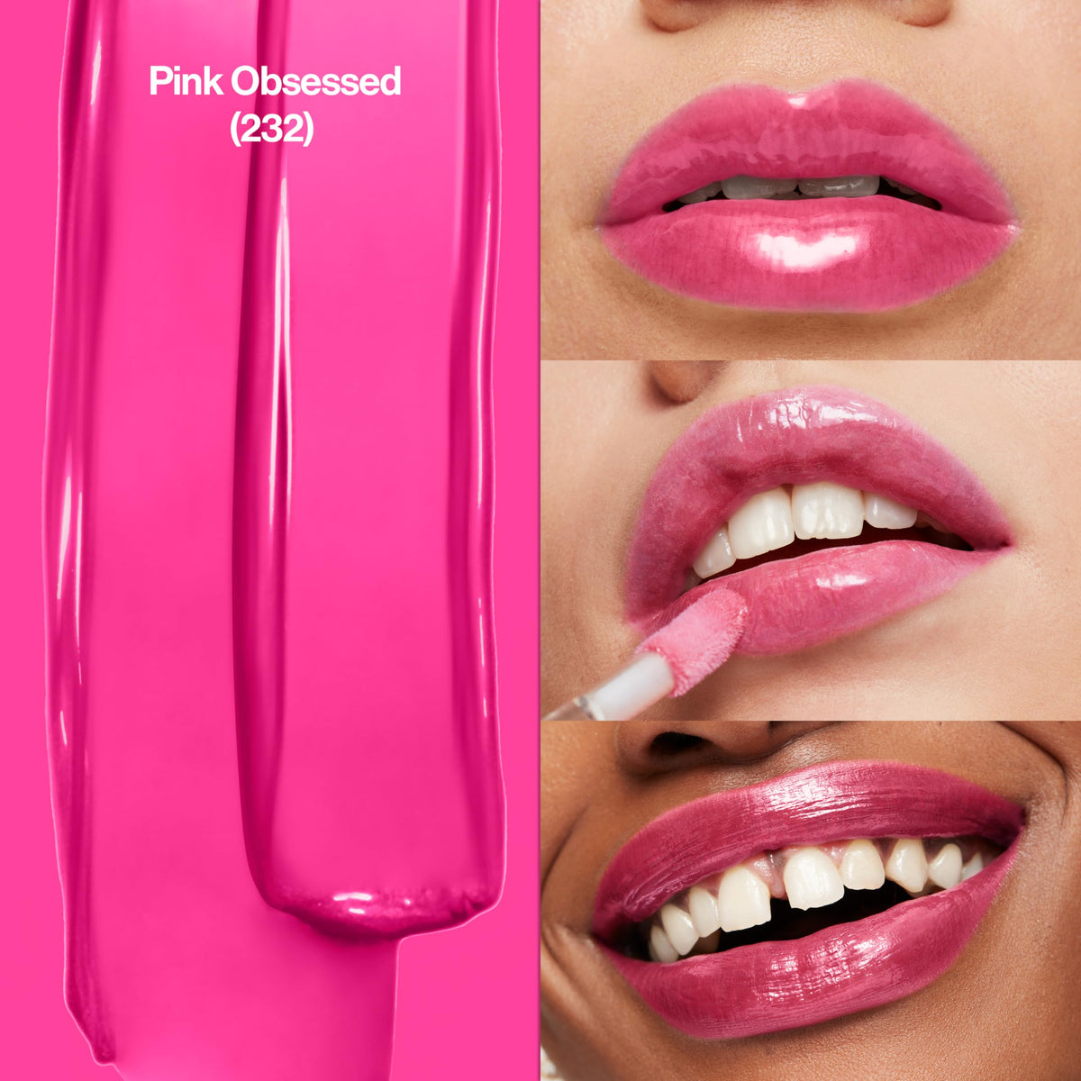 REVLON Super Lustrous The Gloss 232 Pink Obsessed applicator close-up