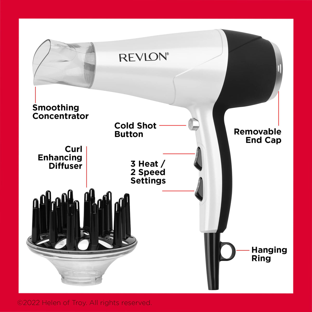 REVLON Volume support Hair Dryer in use styling hair