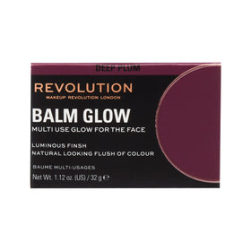 Revolution Balm Glow Multi-Use Cream Balm Deep Plum with makeup brushes