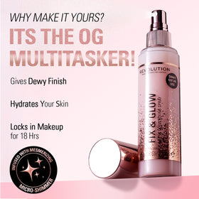 Revolution Beauty Fix & Glow Fixing Spray in lifestyle setting
