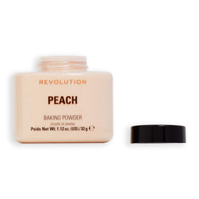 Revolution Beauty London Loose Baking Powder Peach in use on model