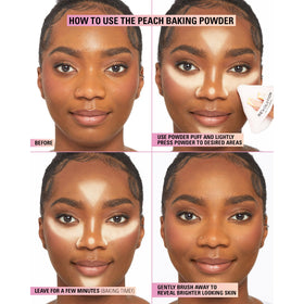 Revolution Beauty London Loose Baking Powder Peach texture close-up