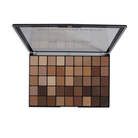 Revolution Maxi Reloaded Eyeshadow Palette open view displaying matte and shimmer finishes