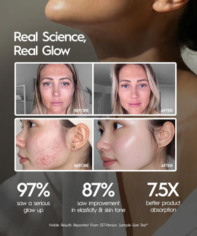 REVOMADIC Genie Facial Massager displaying red light mode