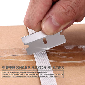 REXBETI razor blades in use for sticker removal
