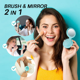 RHOS Folding Hair Brush closed, side view