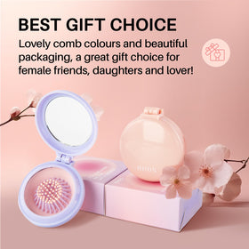 RHOS Hair Brush with Mirror flat view on a surface