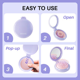 RHOS Hair Brush with Mirror in a handbag