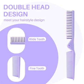 RHOS Mini Folding Comb opened showing double head design