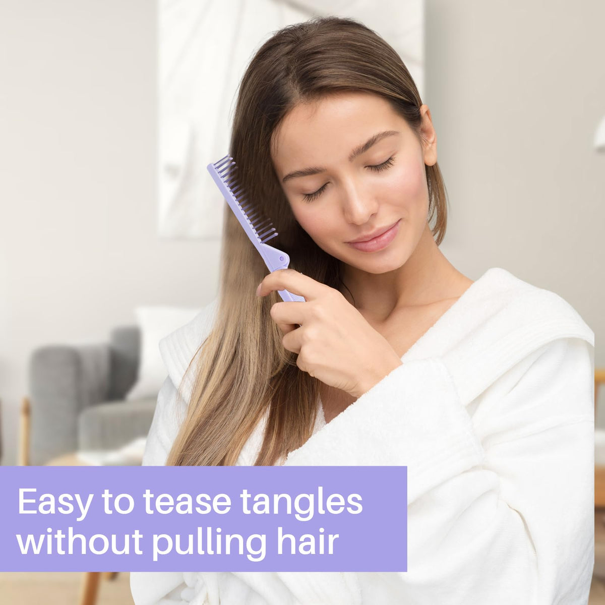 RHOS Mini Folding Comb set on a bathroom counter