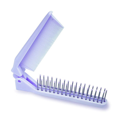 RHOS Mini Folding Hair Comb front view in purple
