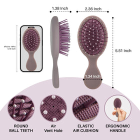 RHOS Mini Hair Brush side view showing bristles