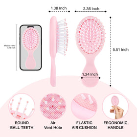 RHOS Mini Hair Brush side view showing ergonomic handle