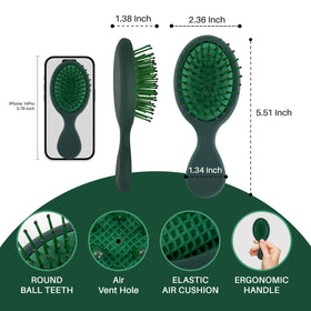 RHOS Mini Hair Brush side view with soft bristles