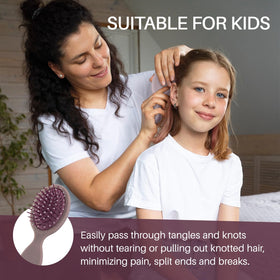 RHOS Mini Hair Brush with flexible bristles close-up