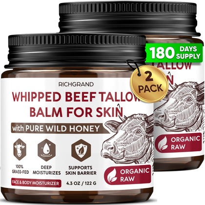 RICHGRAND Beef Tallow Skin Moisturiser 2 Pack front view