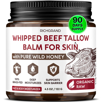 RICHGRAND Beef Tallow Whipped Balm 4.3 oz front view