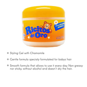 Ricitos de Oro Chamomile Styling Gel in a bathroom setting