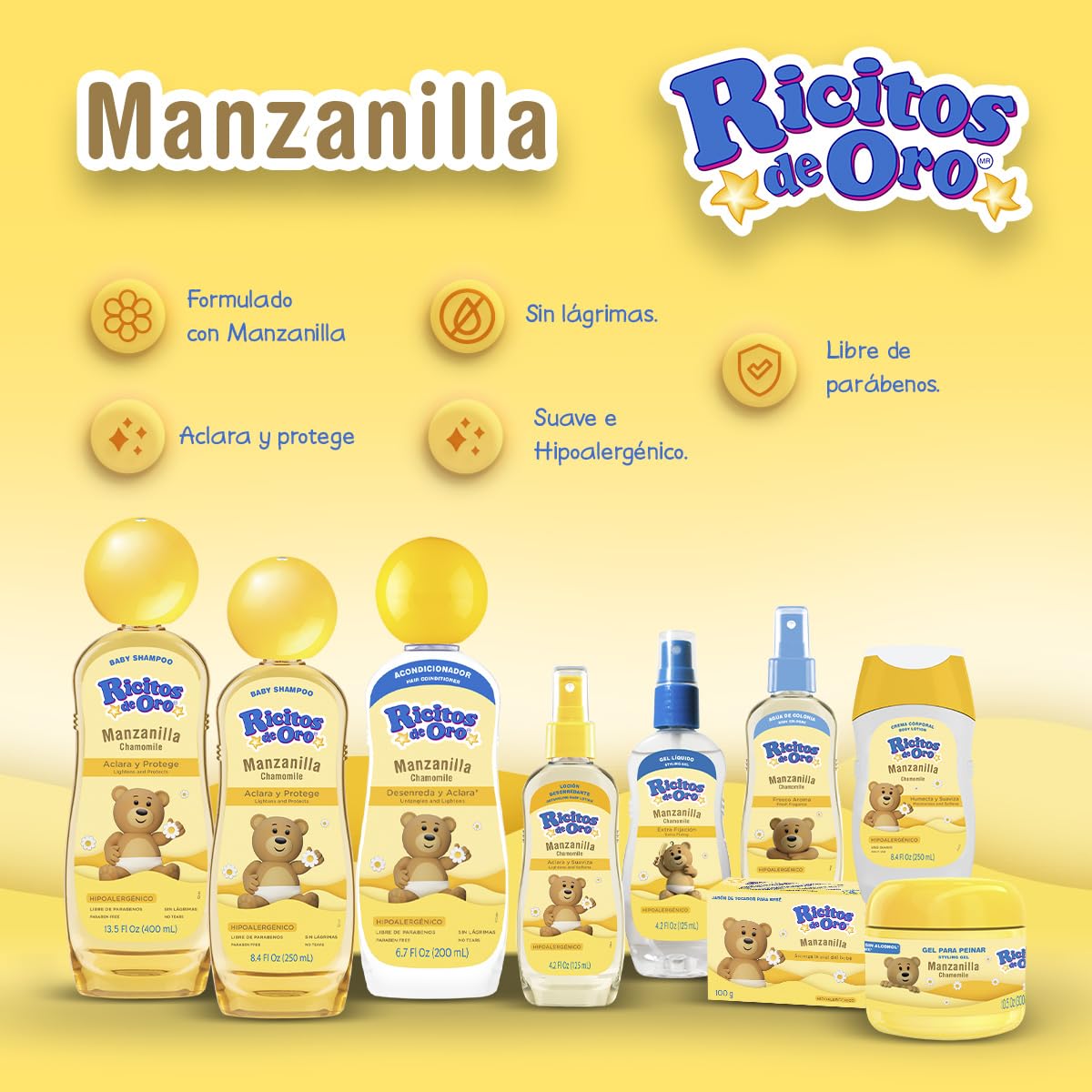 Ricitos de Oro Cologne 100 ML bottle side view