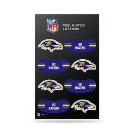 Rico Industries Baltimore Ravens peel and stick tattoos front view