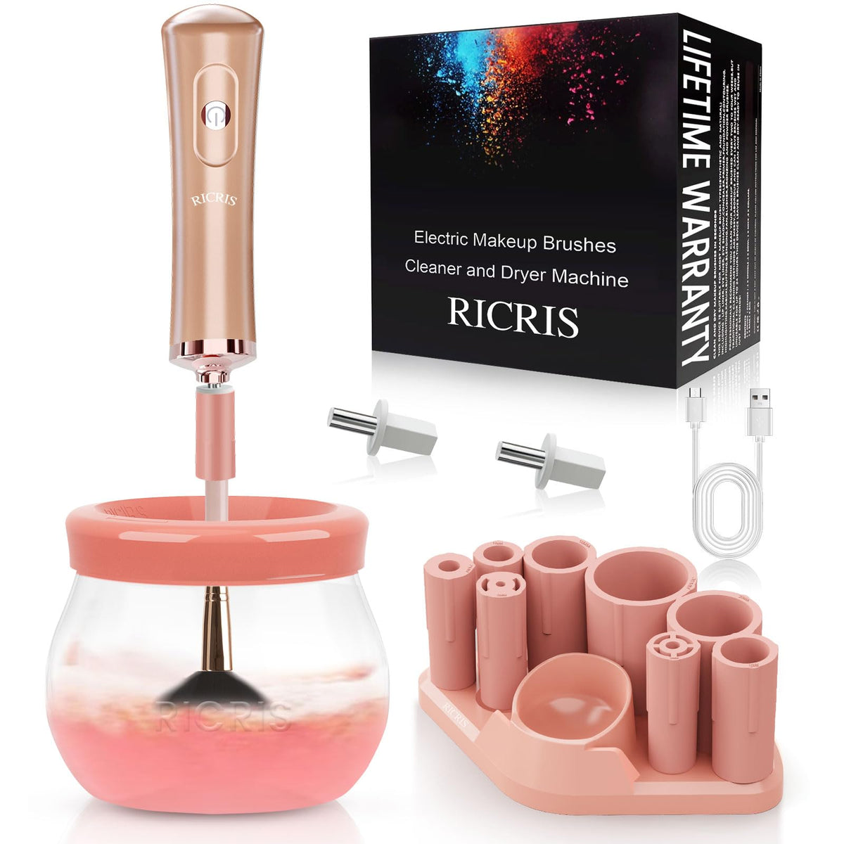 RICRIS Electric Makeup Brush Cleaner front view