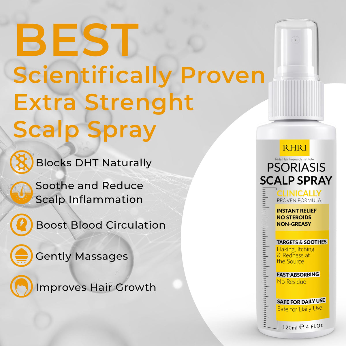 Rida Hair Research Institute Psoriasis Scalp Spray 191g application nozzle