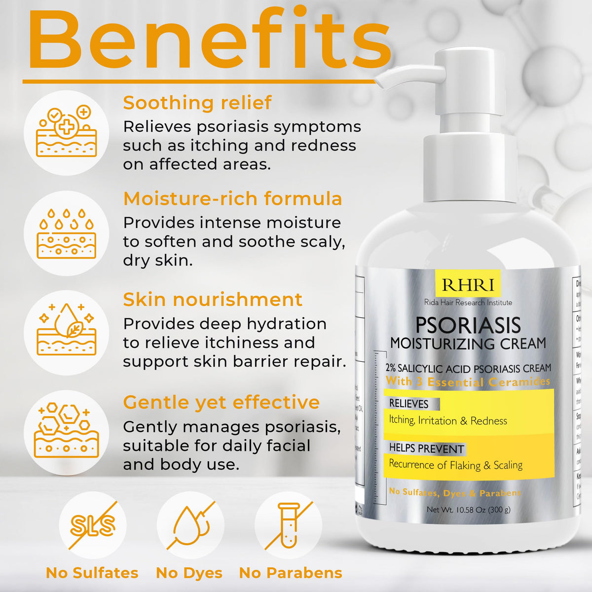 Rida Psoriasis Cream XL showing texture on hand