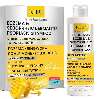 Rida Psoriasis Shampoo 308g front view with Manuka Honey label