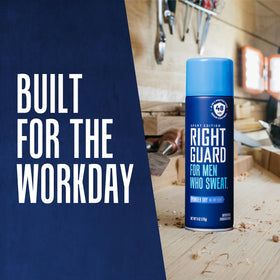 Right Guard Sport Powder Dry Scent Antiperspirant spray in use