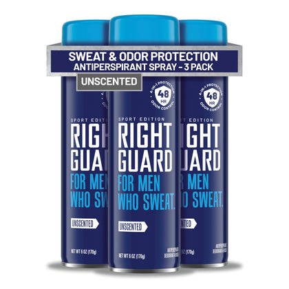 Right Guard Sport Unscented Antiperspirant 6oz spray front view