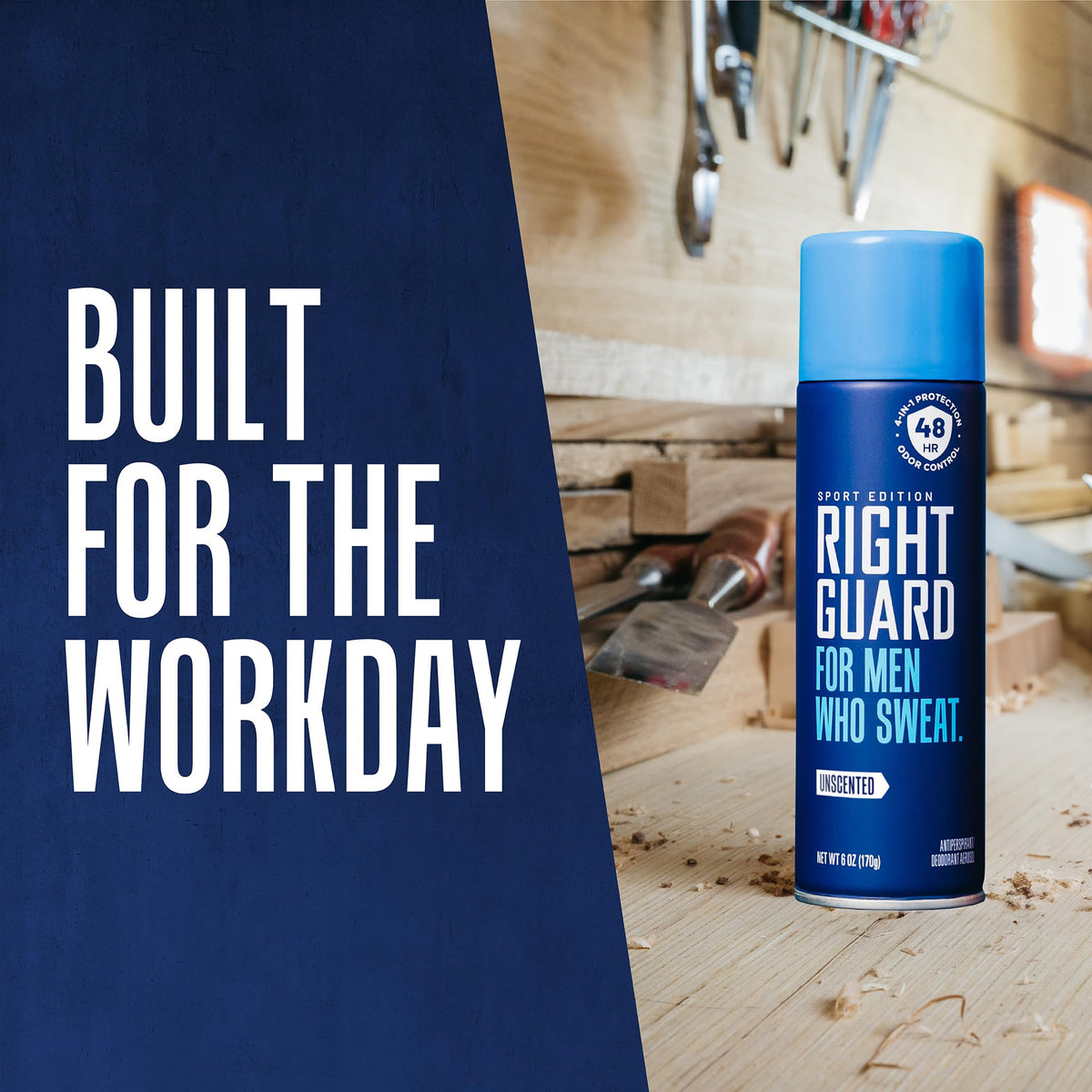 Right Guard Sport Unscented Antiperspirant Spray 6oz lifestyle scene