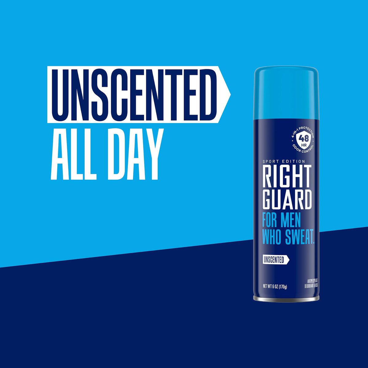Right Guard Sport Unscented Antiperspirant Spray 6oz packaging