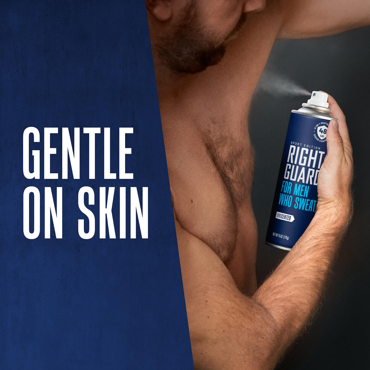Right Guard Sport Unscented Antiperspirant Spray 6oz side view