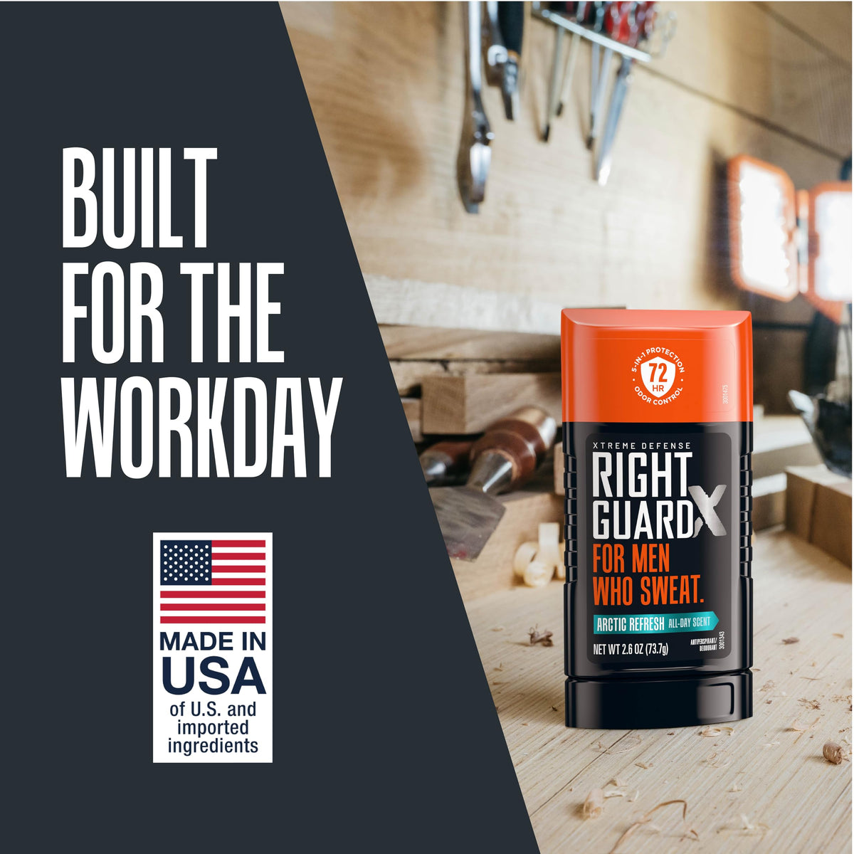 Right Guard Xtreme Defense Antiperspirant Deodorant Arctic Refresh scent lifestyle use