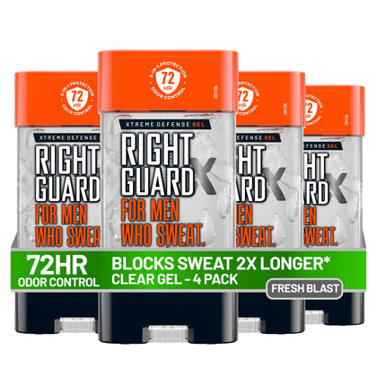 Right Guard Xtreme Defense Antiperspirant Deodorant Gel 4 oz front view