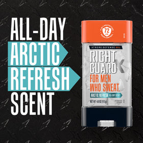 Right Guard Xtreme Defense Antiperspirant Gel in use