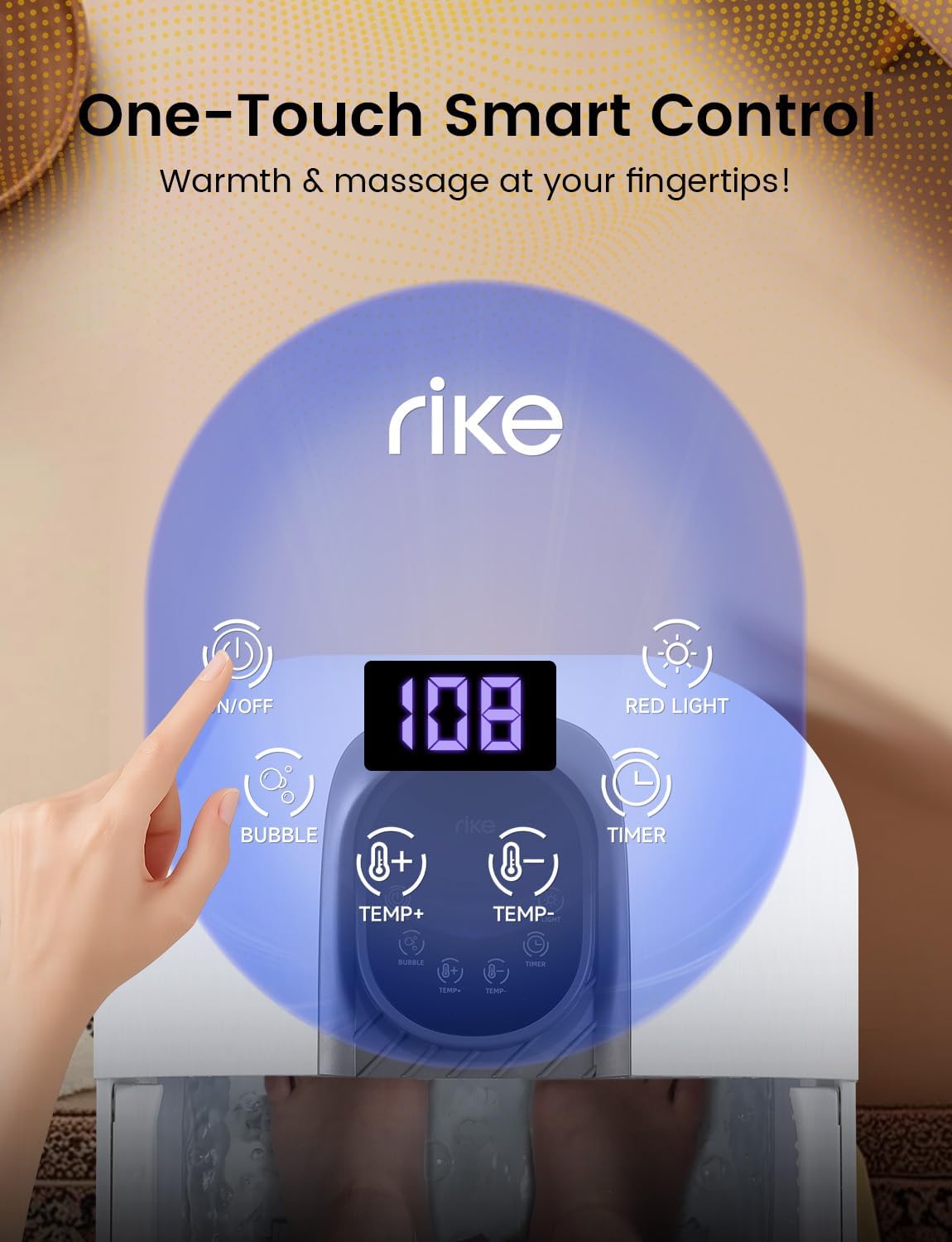 RIKE foot bath with massage rollers and red light care