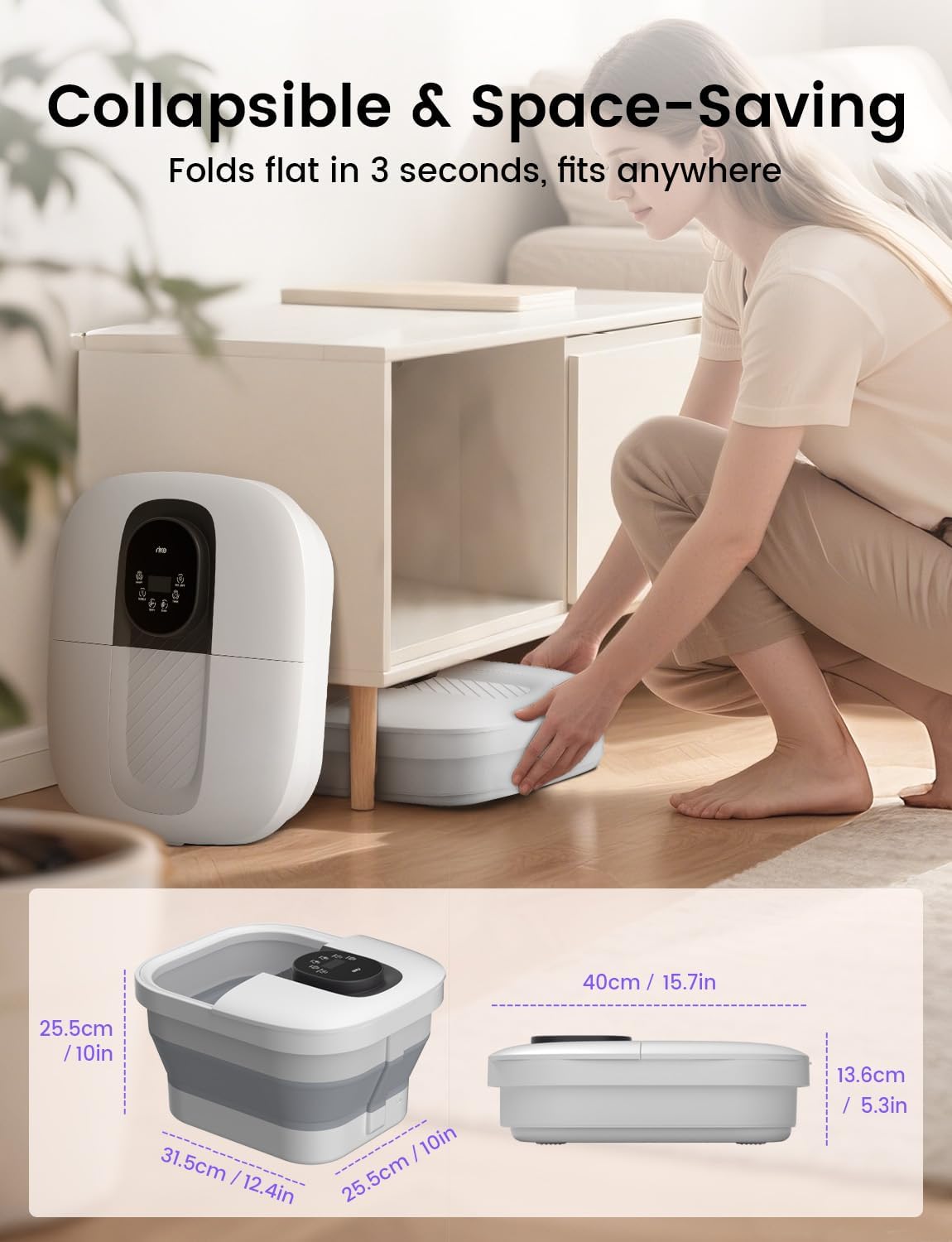 RIKE foot spa with oxygen bubbles in use