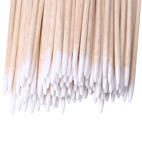 RIKWOG 600pcs Pointed Cotton Swabs detailed close-up of cotton tip