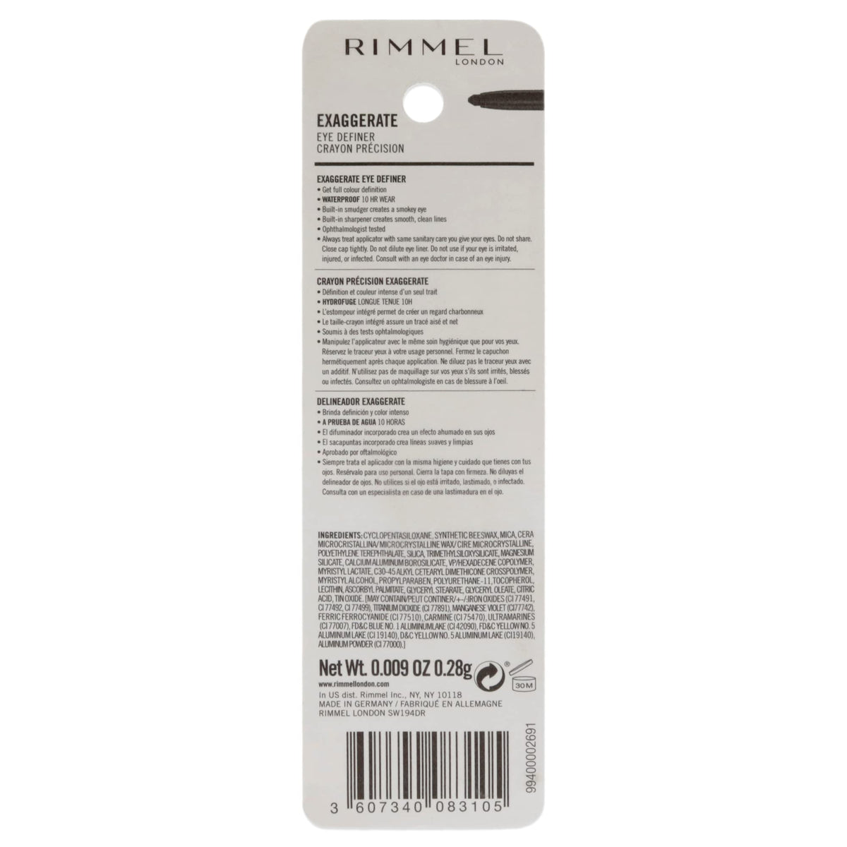 Rimmel Exaggerate Eye Definer showing built-in smudger feature